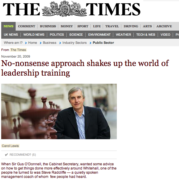 Steve Radcliffe Times Article